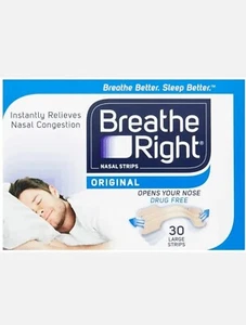 Breathe Right Snoring Congestion 30 x Nasal Relief Original Large Strips  - Picture 1 of 1