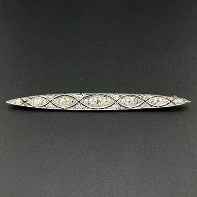 PIN GRANDE EDUARDIANO 2.5CTW SI1 I-J ANTIGUO MINERO DIAMANTE - PLATINO - CAJA Foto 1 de 4