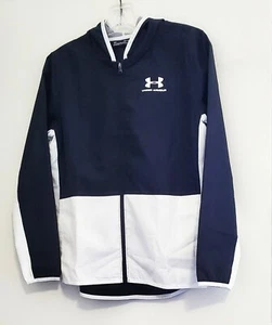 Under Armour Big Boys Colorblocked Hooded Track Jacket Black/White Sz YMD - NWT - Picture 1 of 1