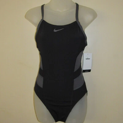 NWT Nike Hydrastrong Racerback One Piece Swimsuit Women's 32/6 Black NESSA100 - Image 1 of 3