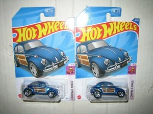 HOT WHEELS TWO BLUE 2022 COMPACT KINGS VOLKSWAGEN BEETLE MOMC LOW US SHIPPING - Picture 1 of 1