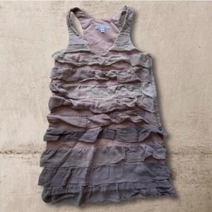 Amy Fink Ombre Ruffle Tank Dress Distressed Grunge Slip Dress Layered Texture 6 - Picture 1 of 8