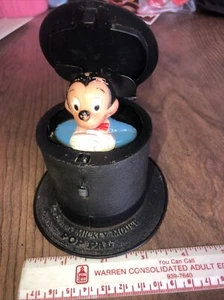 Vintage Mickey Mouse Pop Pal Jack in the Box Kohner Disney Top Hat Curved Brim - Picture 1 of 6