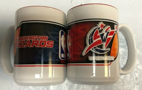 Washington Wizards NBA 15oz 2 Tone Sublimated Coffee Mug SET OF 2 Cover