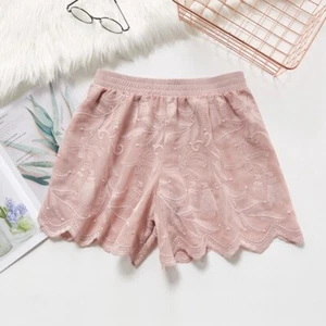 Embroidery Women Lace Shorts Underwear Knickers Loose Sleepwear Petticoat Black - Picture 1 of 1