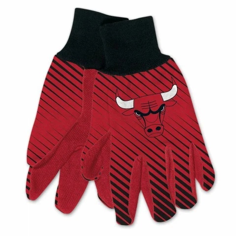 Chicago Bulls Colored Palm Utility Gloves Two Toned Cover