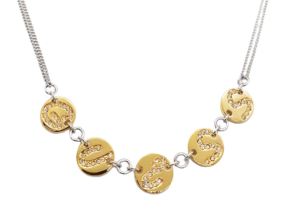 Collana Donna Guess In Acciaio Medagliette Placcate Oro Giallo 18kt UBN11305 - Immagine 1 di 3