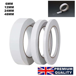 DOUBLE SIDED CLEAR STICKY TAPE DIY STRONG CRAFT ADHESIVE 6MM 12MM 24MM 48MM x25M - Picture 1 of 16