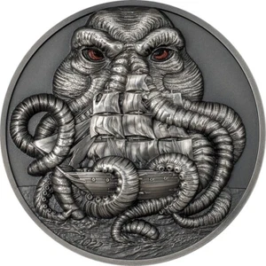 CTHULHU Howard Phillips Lovecraft 3 Oz Silver Coin $20 Palau 2022 - Picture 1 of 6