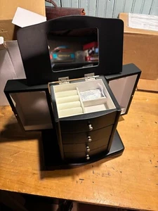Kennedy Wooden Jewelry Box Java Finish - Picture 1 of 12