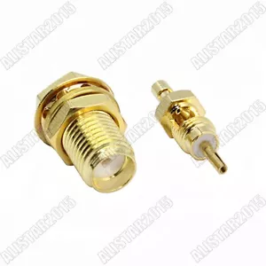 10x SMA Female Jack Bulkhead Washer Straight Connector Solder For 1.13mm Cable - Foto 1 di 4
