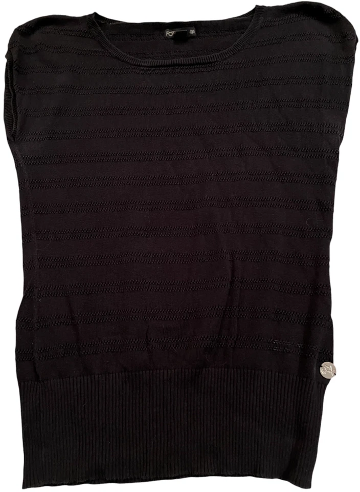 FOX Racing Lightweight Black Knit Cap Sleeve Sweater Layering Top womens Large - Image 1 of 2