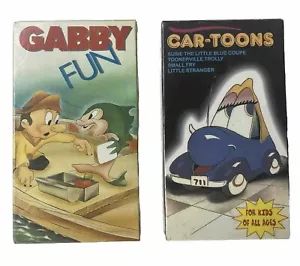 2 VERSIEGELTE OOP VHS klassische Cartoons animierte Shorts SET: Gabby Fun + Car-Toons - Bild 1 von 19