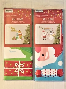Happy Holidays MB Merry Christmas Wall Clings Set of 2 Sheet of Graphics New - Picture 1 of 5