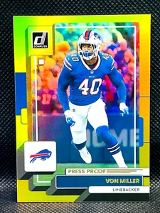 2022 Panini Donruss NFL - VON MILLER #19 - Gold Press Proof - Holo Prizm SP - Picture 1 of 2