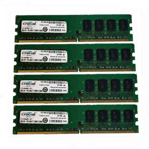 Crucial 4x 4GB 2RX8 PC2-5300U DDR2 667Mhz 240Pin UDIMM Desktop Memory RAM* - Picture 1 of 1