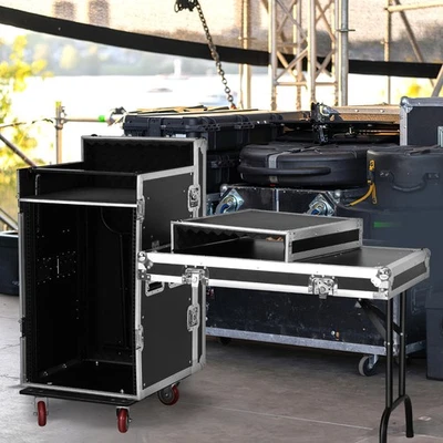 16U Road/Rack Case Includes 2 DJ workstations 4 casters w. Brakes ATA Rack Case - Image 1 of 4
