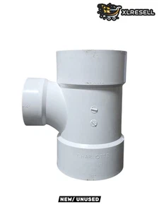 Charlotte Pfeife 6 Zoll x 6 zoll x 4 zoll PVC DWV Nabe x Nabe Sanitär T-Stück Reduzierung - Bild 1 von 5
