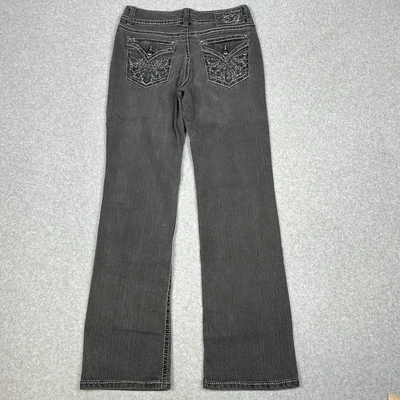 Code Bleu Annette Jeans 6 28x32 Gray Bootcut Flap Pockets Rhinestones Western - Image 1 of 4