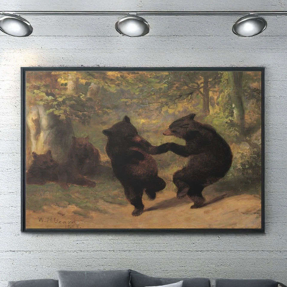 Arte de pared en lienzo/póster para barba Dancing Bears de William Holbrook Foto 1 de 2