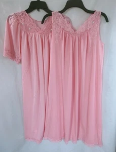 Abito da notte vintage piccolo rosa linea ombra vestito dettagli pizzo set 2 pezzi - Foto 1 di 7