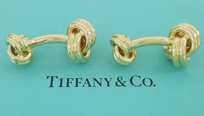 Vintage Tiffany & Co Knot Cufflinks 27 Grams 18k Yellow Gold - Image 1 of 4