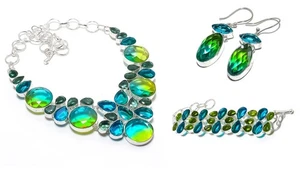 Joyería Combo De Peridoto, Turmalina Y Amatista En Plata De Ley 925 - Imagen 1 de 5