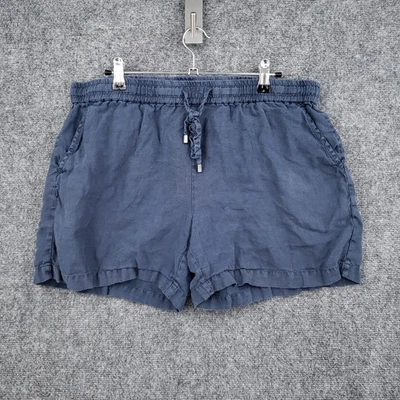 Tommy Bahama Pantalones Cortos Mujer M Medianos Azul Lino tiro medio Cintura Elástica Verano Foto 1 de 4