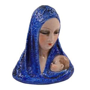 Guido Cacciapuoti Italian Art Pottery Madonna Child Hunter h17cm Circa 1920s - Foto 1 di 13