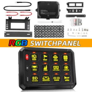 12 Gang RGB Switch Panel LED Light Bar Electronic Relay System Marine 12/24V - Picture 1 of 10