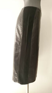 Jupe N°4 cuir Agneau Noir" Vintage 1980 - "ACCESSOIRE" - T.42