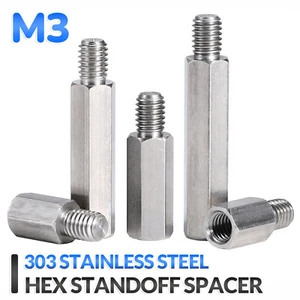 M3 Male-Female Stainless Steel Hex Standoff Screw Spacer Pillar Hex Support - Picture 1 of 59