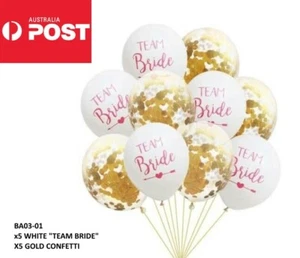 "Team Bride" white and gold balloon set - Picture 1 of 3