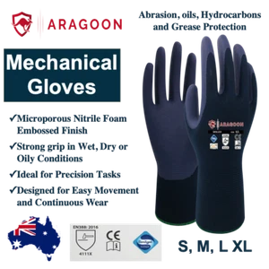 6 Pairs SKILLEX ARAGOON Abrasion,Oils, Hydrocarbons & Grease Resistant Gloves Me - Picture 1 of 6