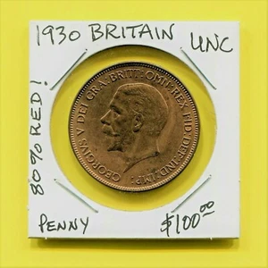 GREAT BRITAIN - BEAUTIFUL HISTORICAL GEORGE V BRONZE PENNY, 1930, KM# 838 - Picture 1 of 2
