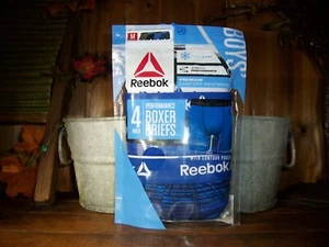 REEBOK BOYS PERFORMANCE UNDERWEAR 4 PACK SIZE MED 8-10 BOXER BRIEFS VARIOUS COLO - Picture 1 of 1