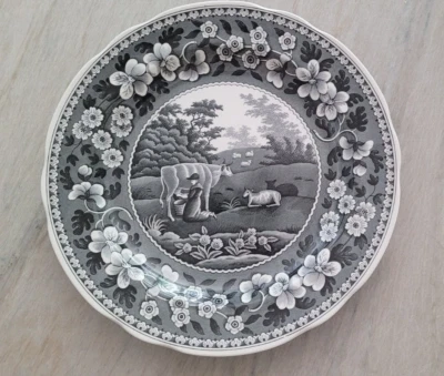 The Spode Archive Collection "Milk Maid" Black 10.5" Plate England New - Image 1 of 2