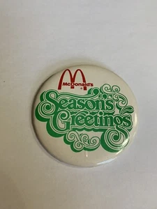 McDonald's Pin Back Button Season's Greetings Don-38 - Picture 1 of 3