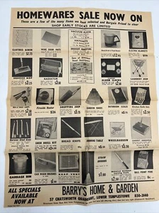 PÓSTER PUBLICITARIO RETRO VINTAGE FOLLETO AÑOS 60 TEMPLESTOWE BARRYS HOGAR Y JARDÍN - Imagen 1 de 8