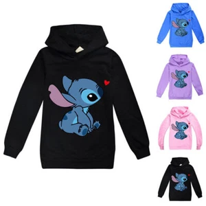 Lilo & Stitch Kinder Hoodie Kapuzenpullover Langarm Pullover Sweatshirt Hooded~ - Bild 1 von 13