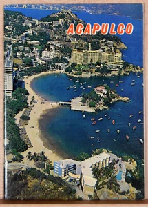 Brochure pubblicitaria anni 70 Acapulco Messico hotel illustrati a colori yacht - Foto 1 di 9