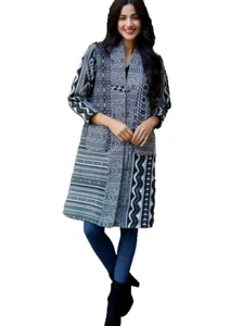 Nwt SACRED THREADS boho patch bohemian funky tapestry cotton JACKET COAT TOP M - Picture 1 of 9