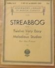 STREABBOG 12 VERY EASY & MELODIOUS STUDIES PIANO SHEET MUSIC FREE SHIPPING