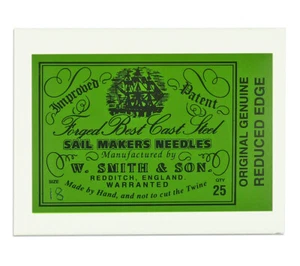 Wm Smith and Son No 18 Steel Sailmakers Needles 25pk Sail Survival Kit Bushcraft - Picture 1 of 3