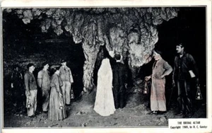 1920er KY Postkarte Der Brautaltar Mammuthöhle Kentucky alte Laternen Arbeiter - Bild 1 von 2