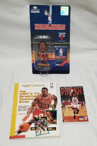 Set of 3 SCOTTIE PIPPEN items 1996 NBA Headliners/Notebook/Book -All NEW Vintage Cover