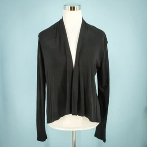 Cut Loose Size Medium M Black Draped Open Crop Boxy Artsy Knit Cardigan Sweater - Picture 1 of 6