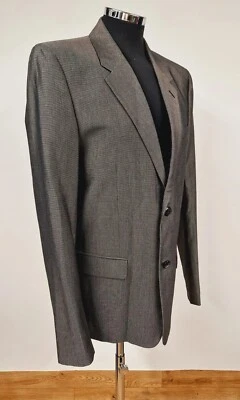 Marc Jacobs Mens Grey blazer UK 38” Italian suit jacket birds eye cotton rich - Image 1 of 4