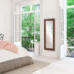 Rich Rustic Brown Full Body Wall Mirror - Picture 1 of 4