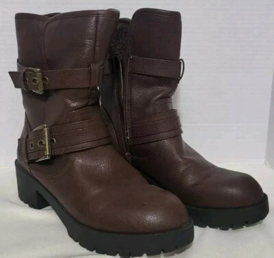 Botas de motociclista Guess de cuero (mujer) talla 6M country, exterior. Foto 1 de 4